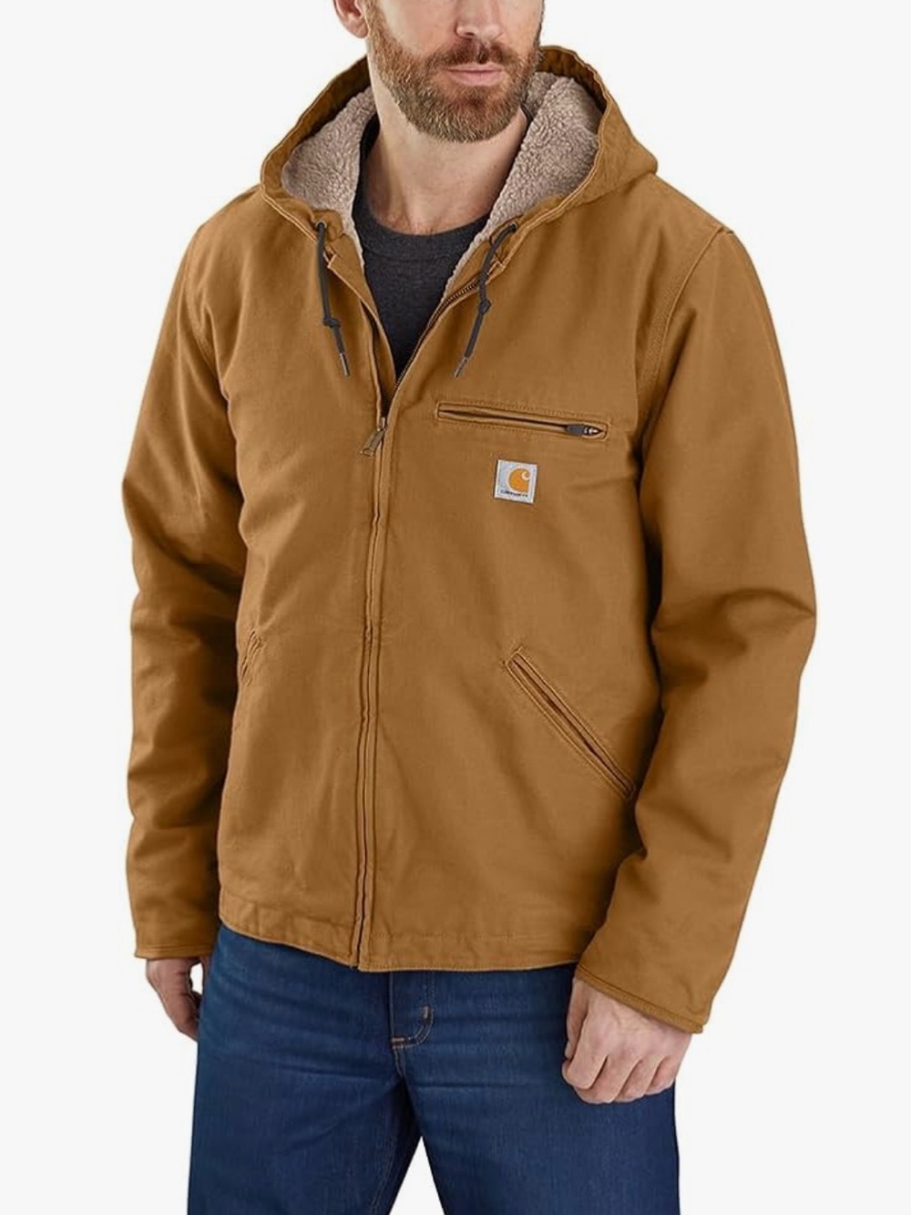 Carhartt Men's Washed Duck Sierra Jacket, Brown, XL